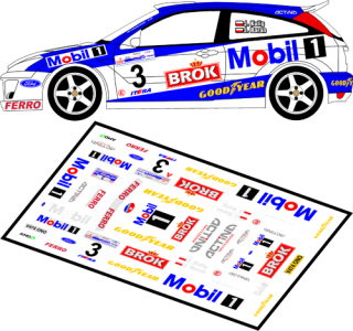 Decal 1/43 MF Zone - Ford Focus RS WRC Kulig / Baran - 59th Rally of Poland 2002