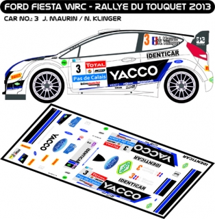 Decal 1/43 MF Zone - Ford Fiesta WRC J. Maurin - Rallye du Touquet 2013