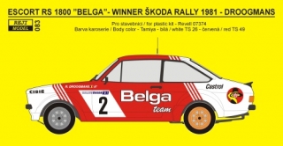 Decal 1/24 Reji model - Ford Escort Mk.II - Škoda rally 1981 - R.Droogmans
