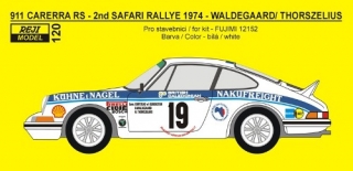 Decal 1/24 Reji model - Porsche 911 Carrera RS - 2nd Safari rally 1974 