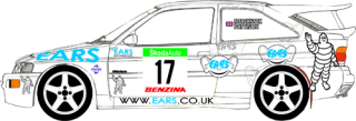 Decal 1/24 MF Zone - Ford Escort RS Cosworth - Marchbank/ Rally Bohemia 2003