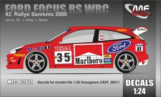 Decal 1/24 MF Zone - Ford Focus WRC - Kulig/ Rally San Remo 2000