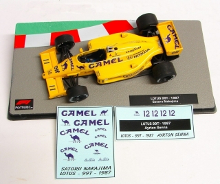 Decals "CAMEL" - Lotus 99T 1987/ Ayrton Senna