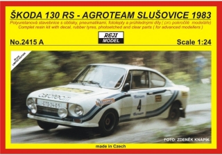Resin kit 1/24 - Škoda 130RS - Agroteam JZD Slušovice - 1983 Rallye Tatry /Barum