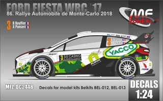 Decal 1/24 MF Zone - Ford Fiesta WRC - Rally Monte Carlo 2018/ Bouffier