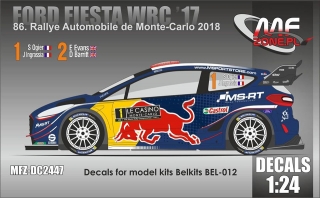 Decal 1/24 MF Zone - Ford Fiesta WRC - Rally Monte Carlo 2018/ Ogier or Evans