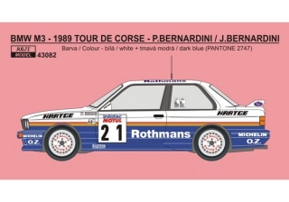 Decal 1/43 Reji Model - BMW M3 - Tour de Corse rallye 1989 - P.Bernardini
