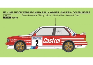 Decal 1/43 Reji Model - BMW M3 - 1988 Manx Rally winner - Snijers / Colebunders