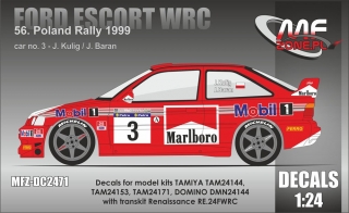Decal 1/24 MF Zone - Ford Escort WRC - Rally Poland 1999/ Kulig