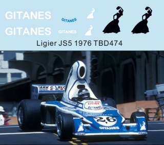 Decals "GITANES" - Ligier JS5 1976 Jacques Lafite