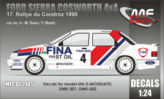 Decal 1/24 MF Zone - Ford Sierra Cosworth 4×4 M. Duez – 17. Rallye du Condroz 90