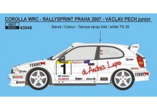 Decal 1/43 Reji Model - Toyota Corolla WRC - Pražský Rallysprint 2006/ V. Pech