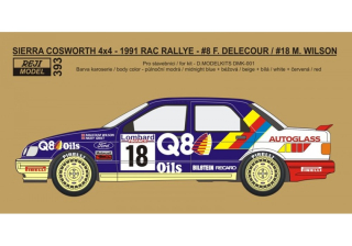 Decal 1/24 - Ford Sierra Cosworth 4x4 - 1991 RAC rallye - #8 Delecour / #18 Wilson