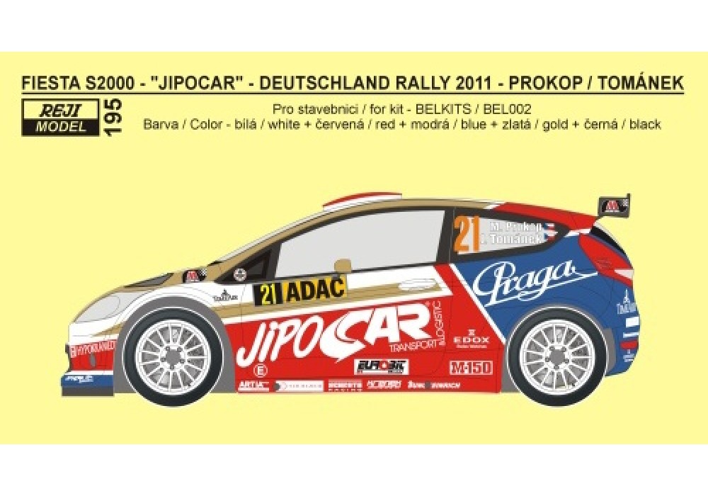 Decal 1/24 Reji model - Ford Fiesta S2000 - Rally Deutschland 2011/ Prokop