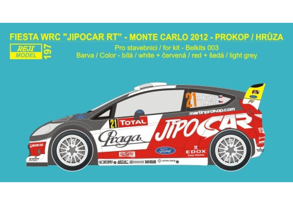 Decal 1/24 Reji model - Ford Fiesta WRC - Rally Monte 2012/ Prokop