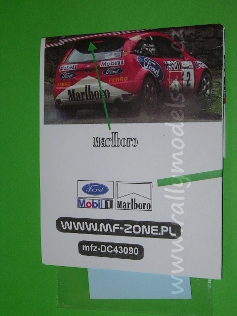 Decal 1/43 MF Zone - Ford Focus RS WRC Kulig / Baran - 58th Rally of Poland 2001