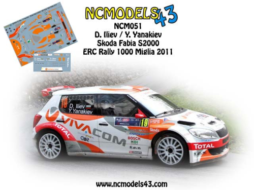 Decal 1/43 NCmodels43 - Dimitar Iliev - Skoda Fabia S2000 - Rally 1000 Miglia 11