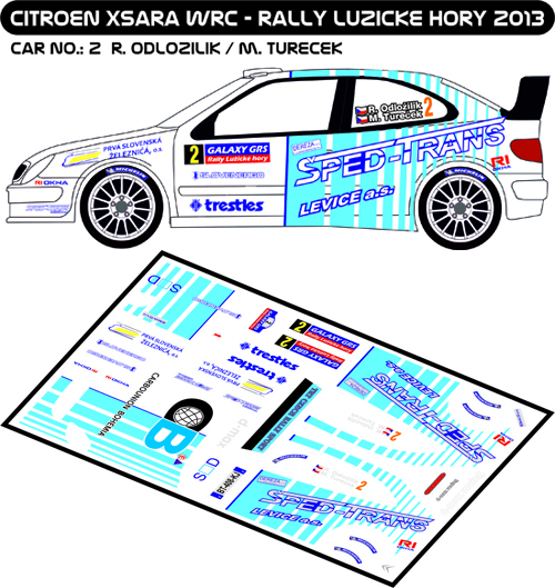 Decal 1/43 MF Zone - Citroen Xsara WRC R.Odlozilik - Rally Luzicke Hory 2013