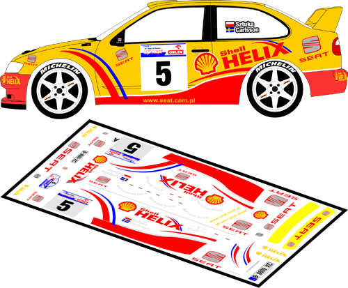 Decal 1/43 MF Zone - Seat Cordoba WRC Sztuka/Carlsson - Rally Poland 2001