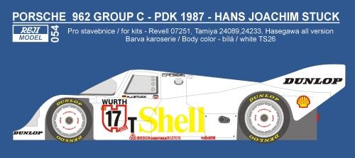 Decal 1/24 Reji model - Porsche 962C - 1984 - H.J.Stuck