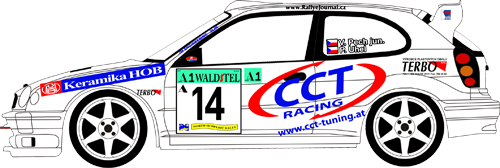Decal 1/24 MF Zone - Toyota Corolla WRC - V. Pech/ Semperit Rally 2001