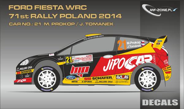 Decal 1/24 MF Zone - Ford Fiesta WRC - M. Prokop/ Rally Poland 2014
