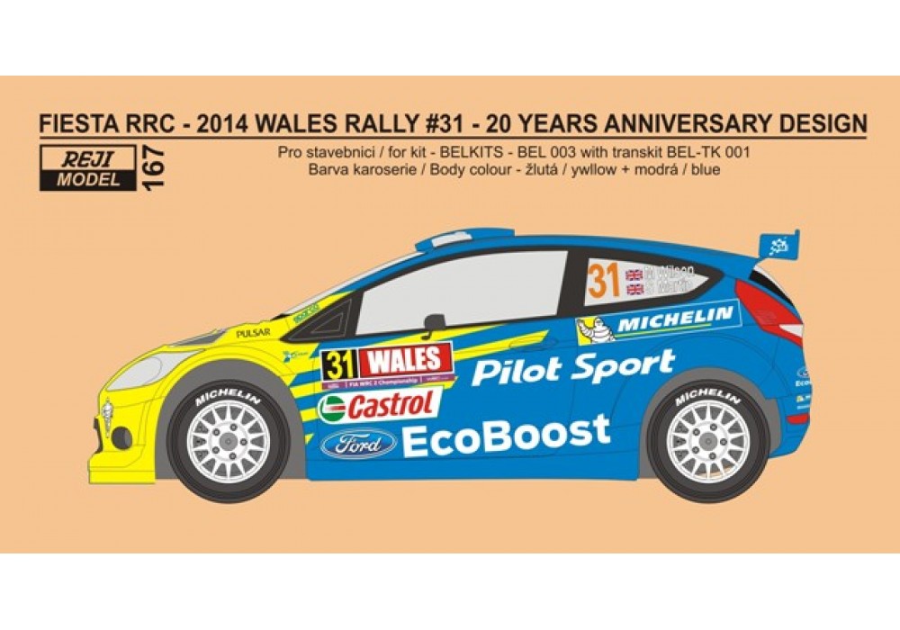 Transkit 1/24 Reji model - Ford Fiesta RRC Wales Rally 2014 - Wilson / Martin