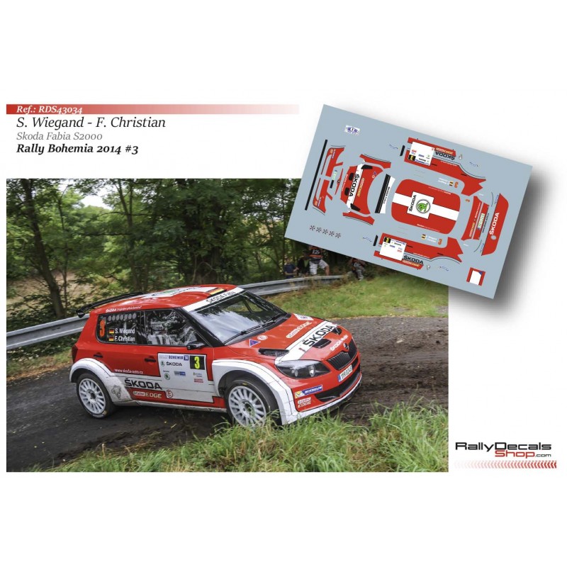 Decal 1/43 - Skoda Fabia S2000 - Rally Bohemia 2014/ S. Wiegand