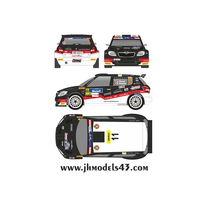 Decal 1/43 JHmodels43 - Fabia S2000, Janner Rally 2013/ J. Cerny