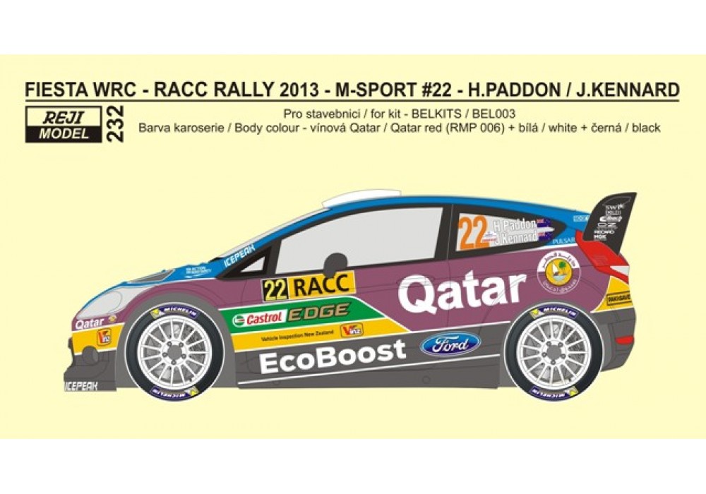 Decals 1/24 - Ford Fiesta WRC - Rally Catalunya 2013/ Paddon