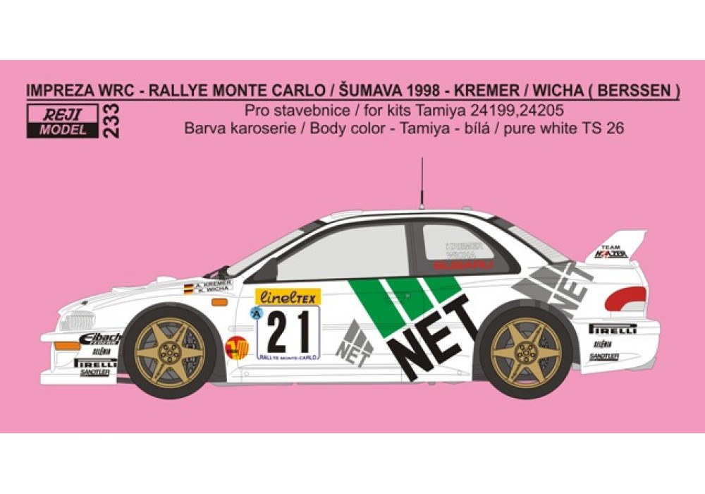 Transkit 1/24 - Subaru Impreza WRC 98 - Rallye Monte Carlo / Šumava 1998 -Kremer