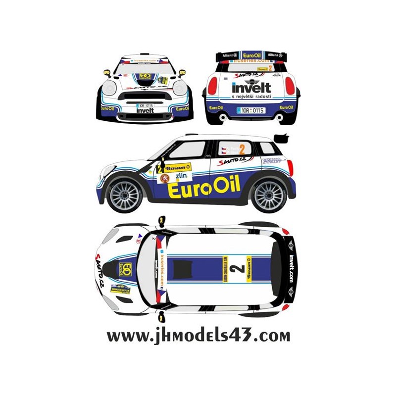 Decal 1/43 Vaclav Pech - Mini John Cooper Works S2000 - Rally Barum 2012