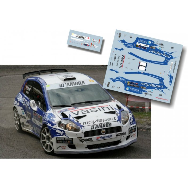 Decal 1/43 Giandomenico Basso - Fiat Punto S2000 - Rally 1000 Miglia 2009