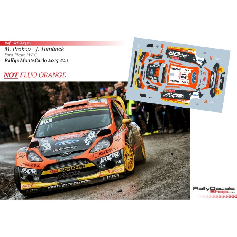 Decal 1/43 - Martin Prokop - Ford Fiesta WRC - Rally Montecarlo 2015