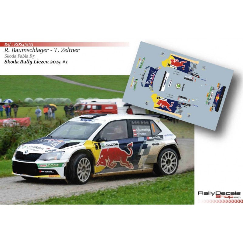 Decal 1/43 - Raimund Baumschlager - Skoda Fabia R5 - Rally Liezen 2015