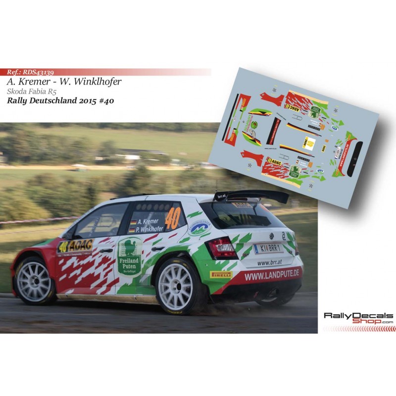 Decal 1/43 - Armin Kremer - Skoda Fabia R5 - Rally Deutschland 2015
