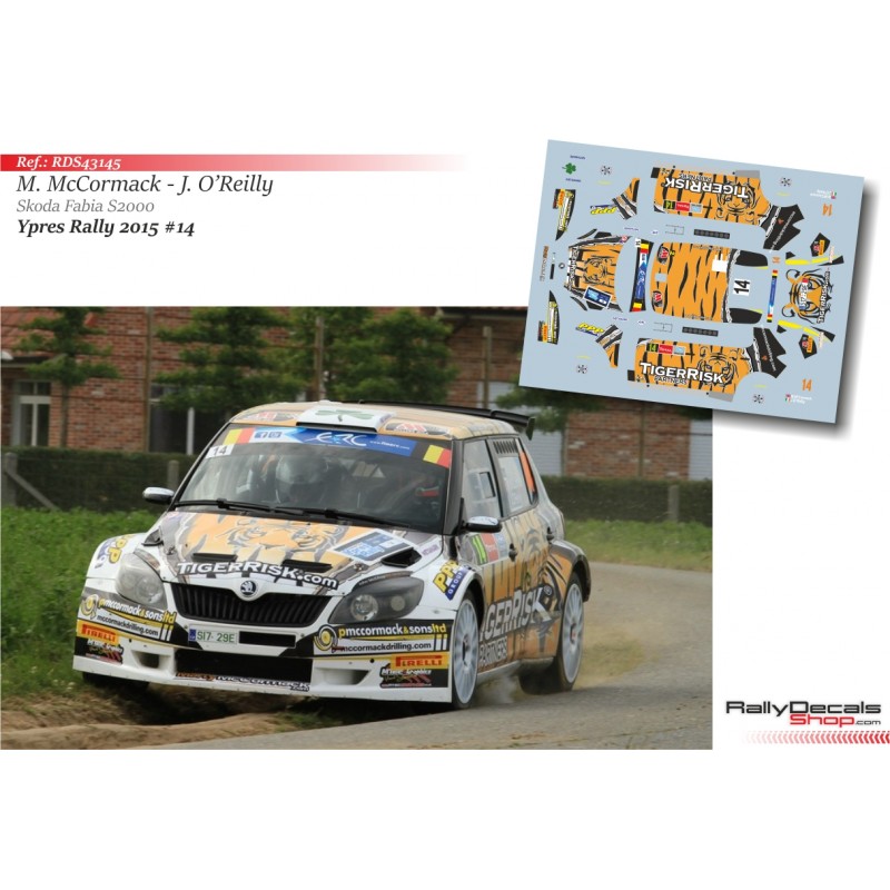 Decal 1/43 - Marty McCormack - Skoda Fabia S2000 - Rally Ypres 2015