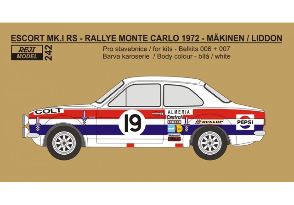 Decal 1/24 - Decal+P/E parts – Ford Escort Mk.I - Rallye Monte Carlo 1972 