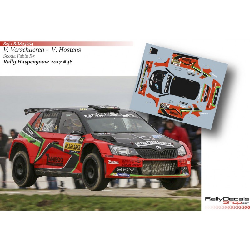 Decal 1/43 - Vincent Verschueren - Skoda Fabia R5 - Rally Van Haspengouw 2017