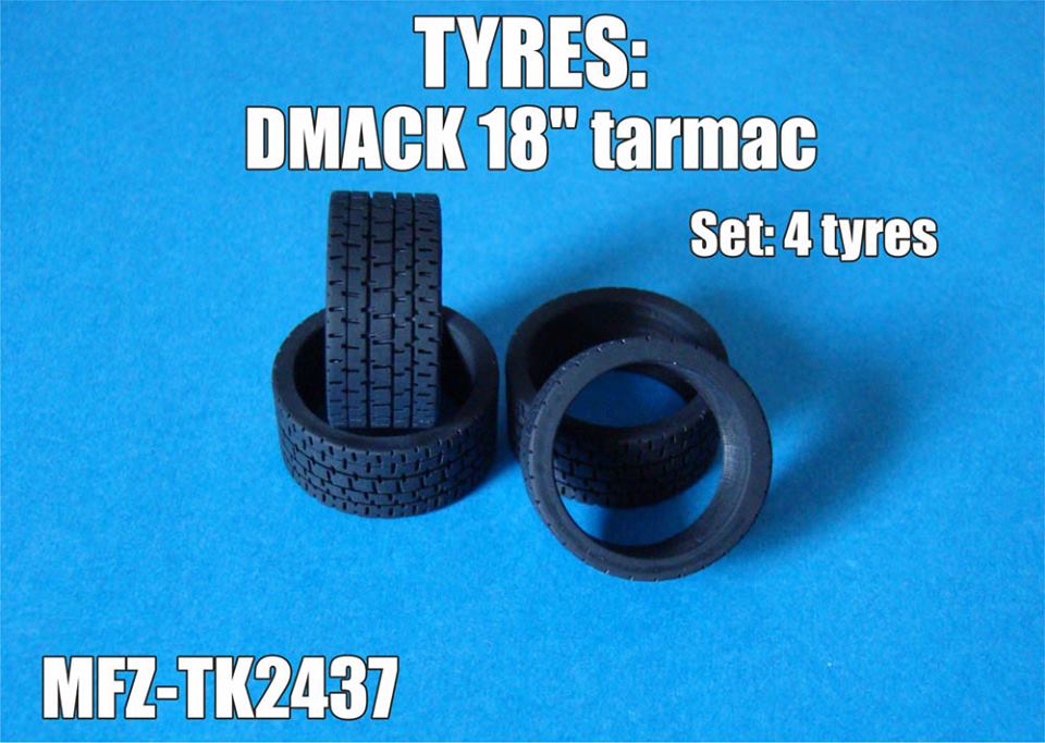 Transkit 1/24 MF Zone - DMACK tyres 18" Tarmac (4 piece)