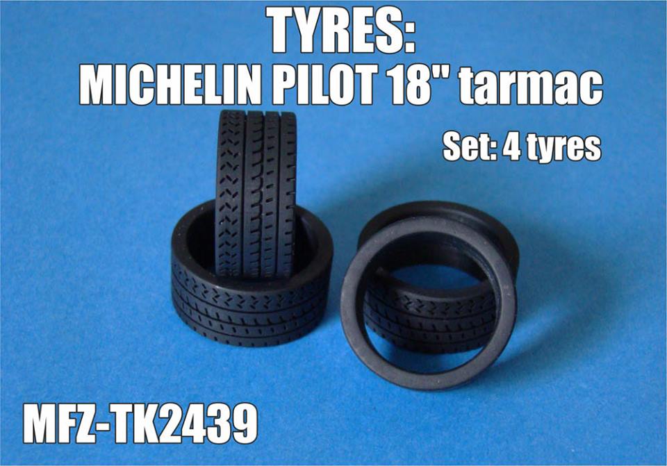Transkit 1/24 MF Zone - Michelin Pilot tyres 18" Tarmac (4 piece)