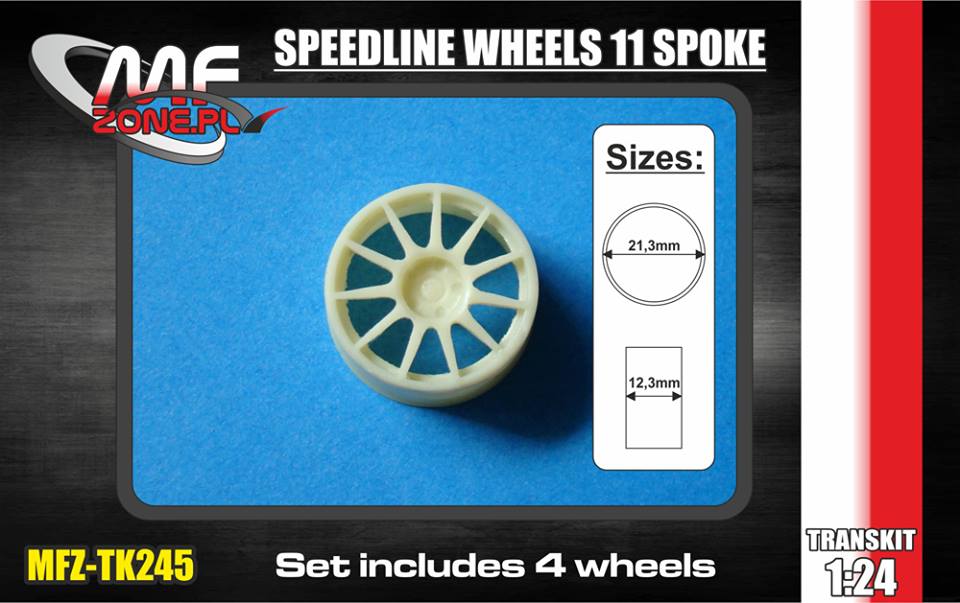 Transkit 1/24 MF Zone - Speedline Wheels 11 spoke 5 screw (4 piece)