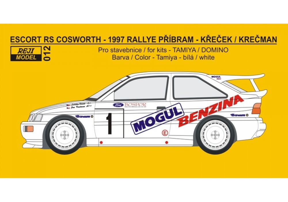 Decal 1/24 Reji model - Ford Escort RS Benzina – Mogul team 1997