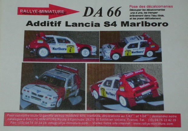 Decals 1/43 MARLBORO - Lancia Delta S4 Espagne