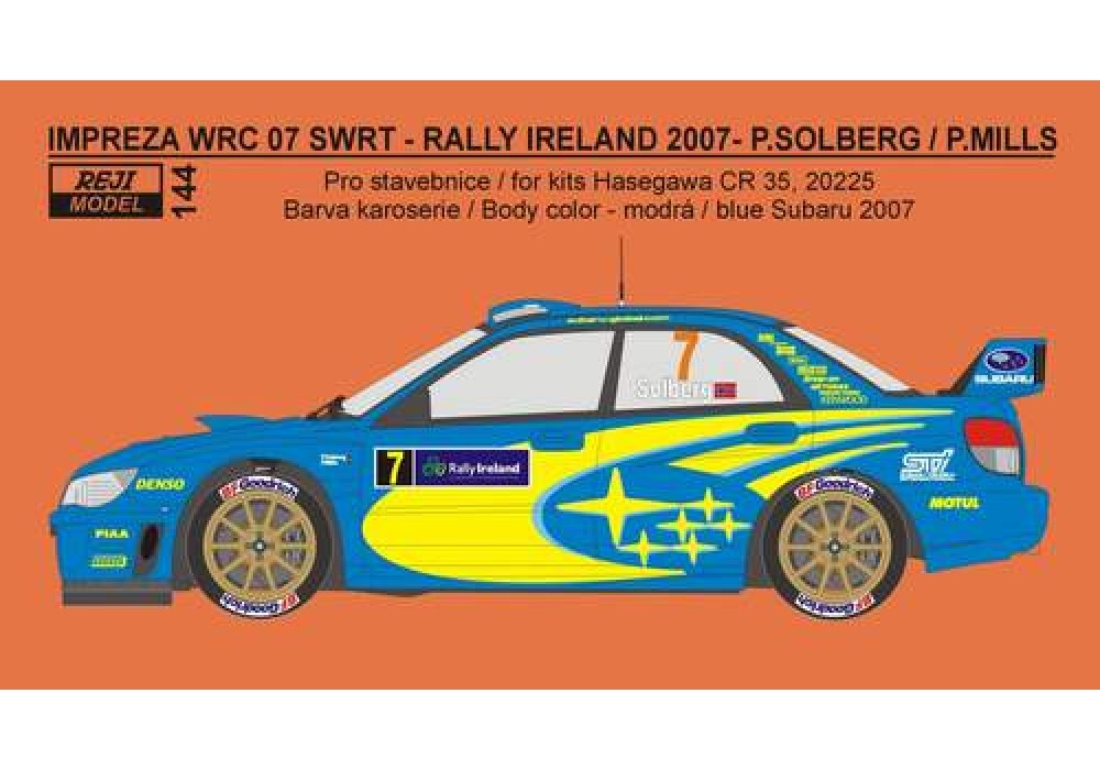Transkit 1/24 Reji model - Subaru Impreza WRC - SWRT – Ireland Rally 2007