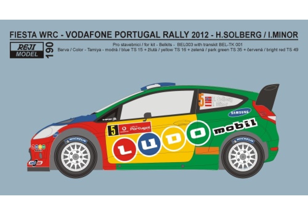 Decal 1/24 Reji model - Ford Fiesta WRC - Rallye Portugal 2011 – Solberg H.