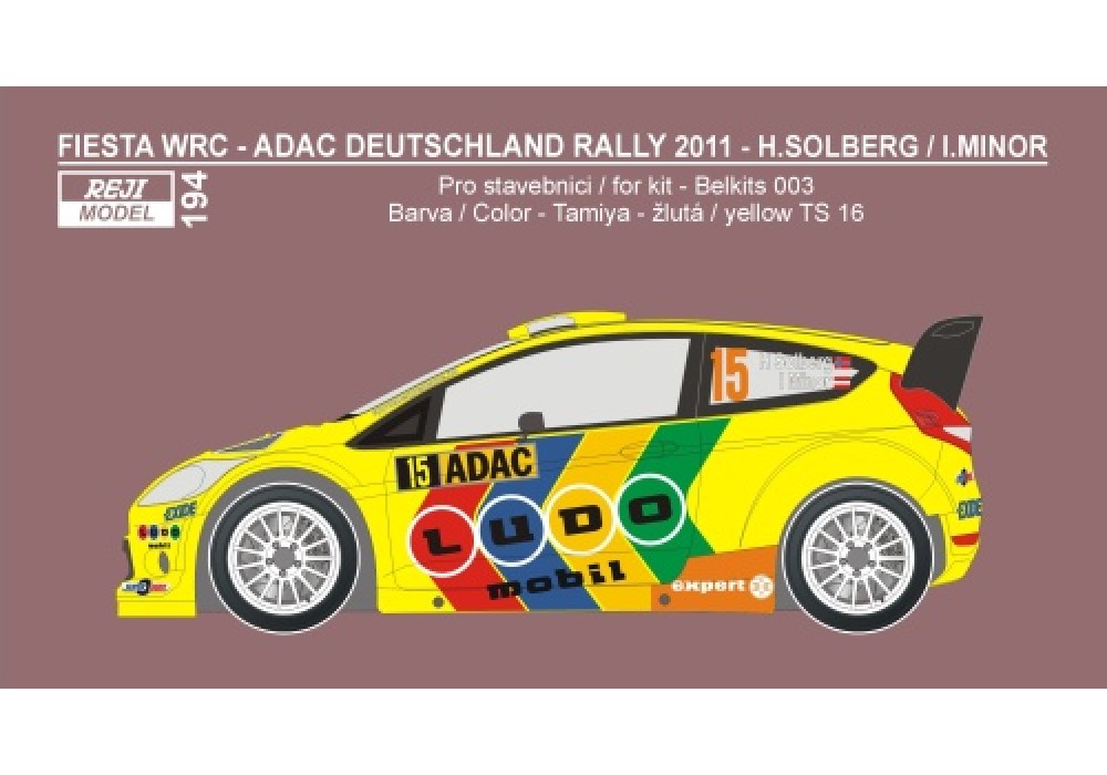 Decal 1/24 Reji model - Ford Fiesta WRC - Deutschland rallye 2011 – Solberg H.