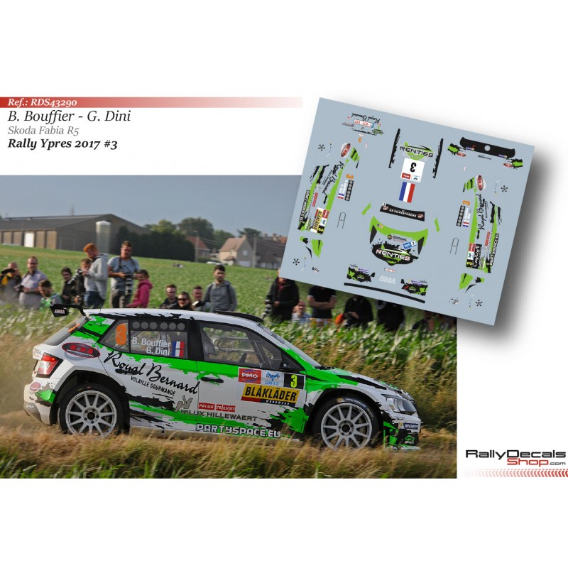 Decal 1/43 - Bryan Bouffier - Skoda Fabia R5 - Rally Ypres 2017