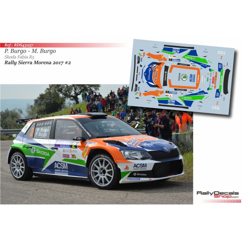 Decal 1/43 - Pedro Burgo - Skoda Fabia R5 - Rally Sierra Morena 2017