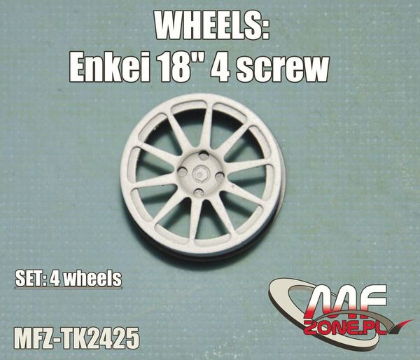 Transkit 1/24 MF Zone - Enkei wheels 10 spoke 4 screw (4 piece)